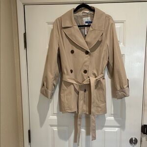 Weatherproof  Tan Double-Breasted Trench Coat